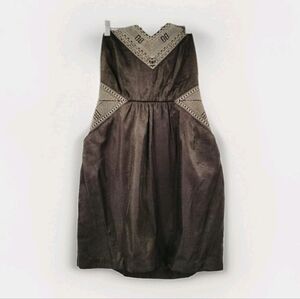 Ecote Urban Outfitters UO Black Boho Dress Womens Medium Iridescent Bohemian